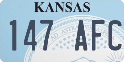 KS license plate 147AFC
