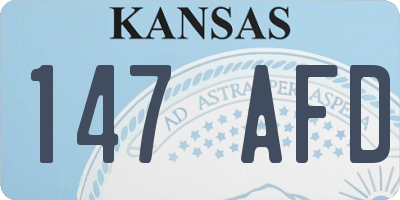 KS license plate 147AFD