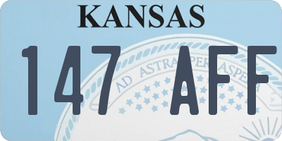 KS license plate 147AFF