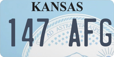 KS license plate 147AFG