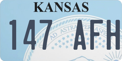 KS license plate 147AFH