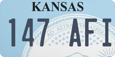 KS license plate 147AFI