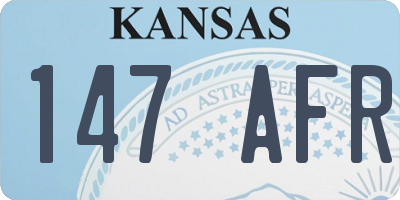 KS license plate 147AFR