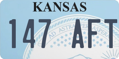 KS license plate 147AFT