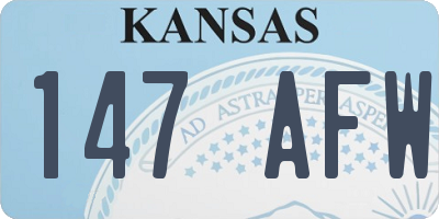 KS license plate 147AFW