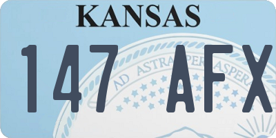 KS license plate 147AFX
