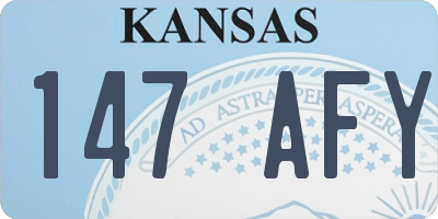KS license plate 147AFY