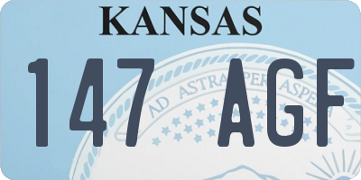 KS license plate 147AGF