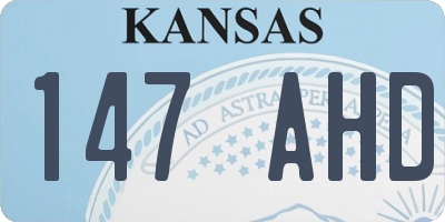 KS license plate 147AHD