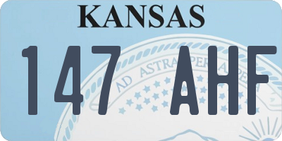 KS license plate 147AHF