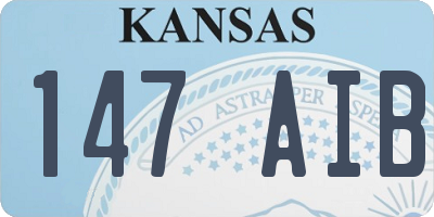 KS license plate 147AIB