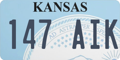 KS license plate 147AIK