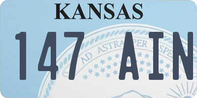 KS license plate 147AIN