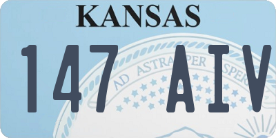 KS license plate 147AIV