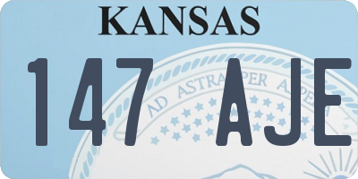 KS license plate 147AJE