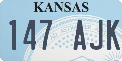 KS license plate 147AJK