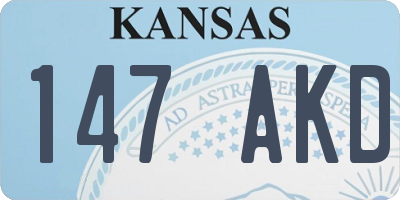 KS license plate 147AKD