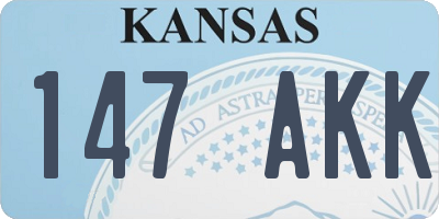 KS license plate 147AKK