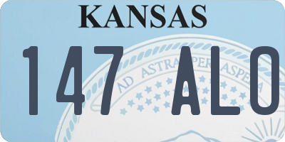 KS license plate 147ALO