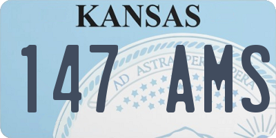 KS license plate 147AMS