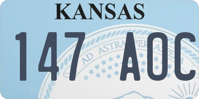 KS license plate 147AOC