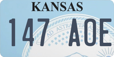 KS license plate 147AOE