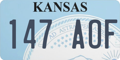 KS license plate 147AOF