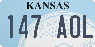 KS license plate 147AOL