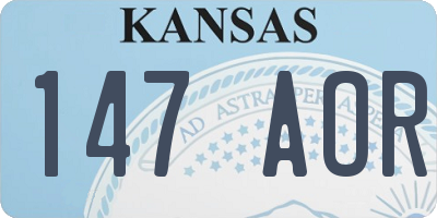 KS license plate 147AOR