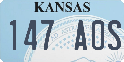 KS license plate 147AOS