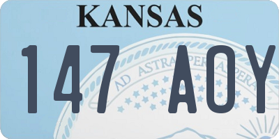 KS license plate 147AOY