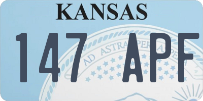 KS license plate 147APF