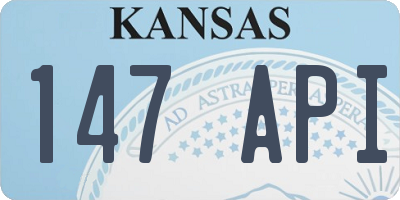 KS license plate 147API