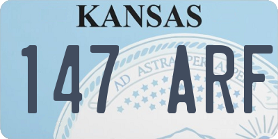 KS license plate 147ARF
