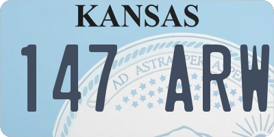 KS license plate 147ARW