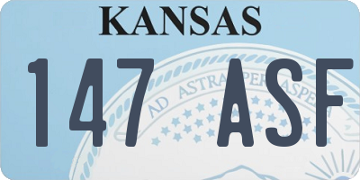 KS license plate 147ASF