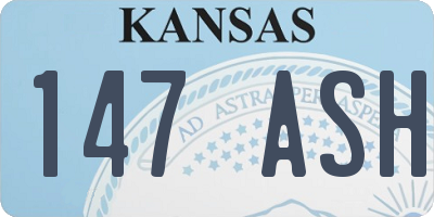 KS license plate 147ASH