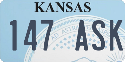 KS license plate 147ASK