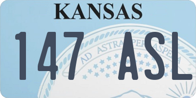 KS license plate 147ASL