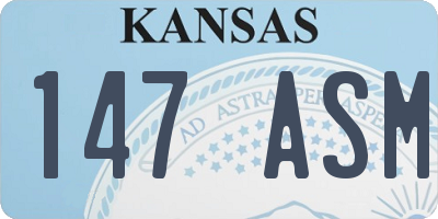 KS license plate 147ASM
