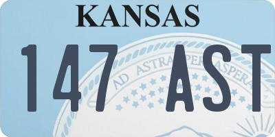 KS license plate 147AST