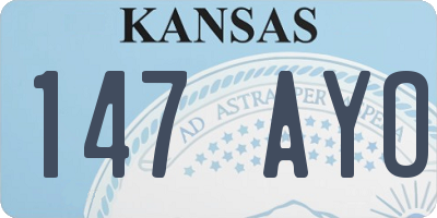 KS license plate 147AYO