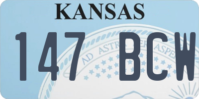 KS license plate 147BCW