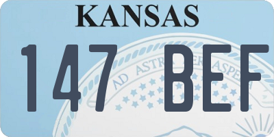 KS license plate 147BEF