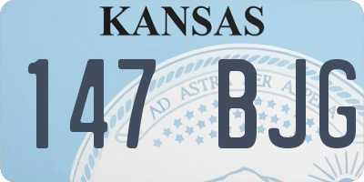 KS license plate 147BJG