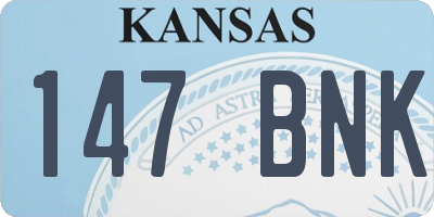 KS license plate 147BNK