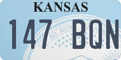 KS license plate 147BQN