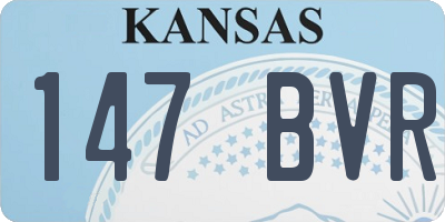 KS license plate 147BVR