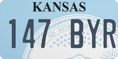 KS license plate 147BYR