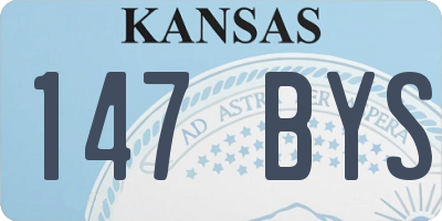 KS license plate 147BYS